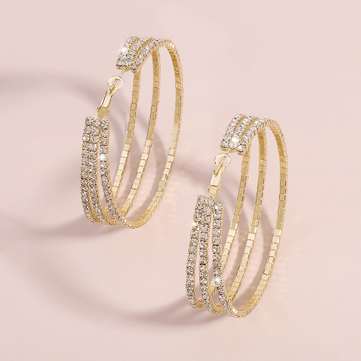 Triple Bling Hoops