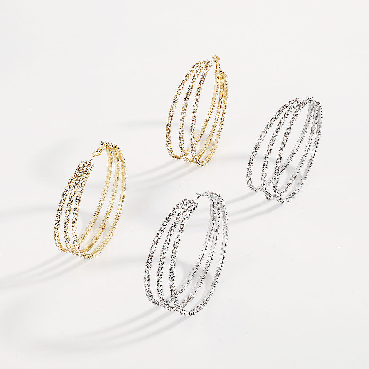 Triple Bling Hoops