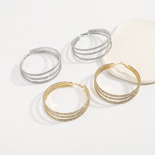 Triple Bling Hoops