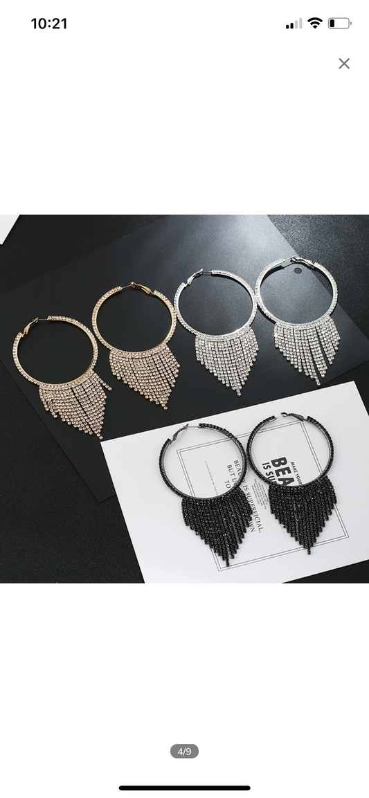 Fringe Bling Hoops